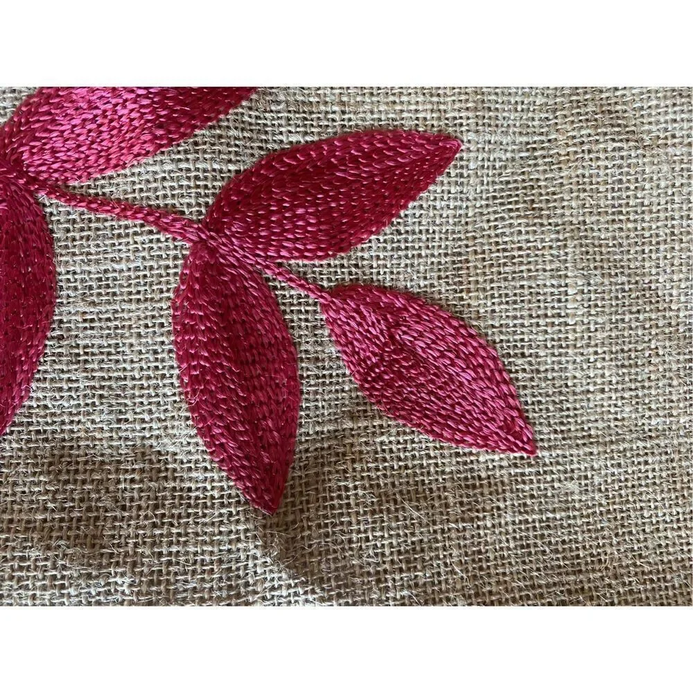 Harvest moon collection, Burlap leaf print placement set of two